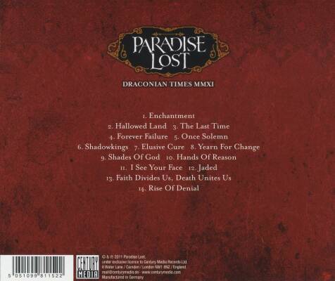 Paradise Lost - Draconian Times Mmxi