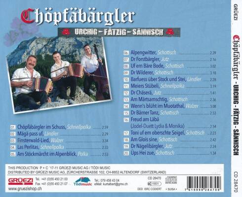 Chöpfäbärgler - Urchig, Faetzig, Saennisch