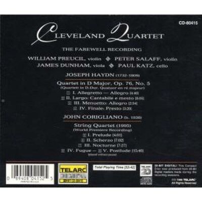 Haydn / Corigliano - Quartet D-Major Opus76 / No.5 / String Quartet (1995)