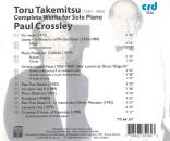 Takemitsu Toru - Complete Works For Solo Piano (Crossley Paul)