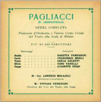 Leoncavallo - Pagliacci (Pampanini/ Merli/ Galeffi/ Vanelli/ Nessi/ ua)