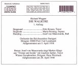 Wagner Richard - Walküre 1. Aufzug 1938 (Leonhardt/Reining/Krauss/Manowarda)
