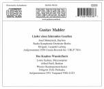 Mahler Gustav - Lieder E-s Fahrenden Gesellen-d. Knaben Wunderhorn (Metternich Josef / Radio-Symphonie-Orchester Berlin)