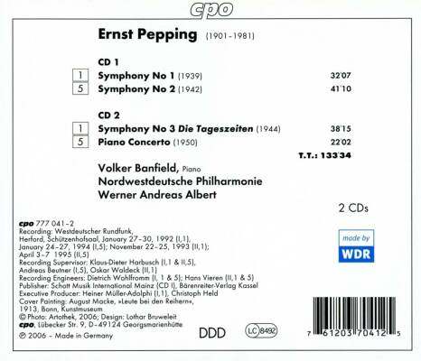 Pepping Ernst (1901-1981) - Symphonies: Piano Concerto (Volker Banfield (Piano))