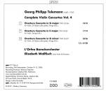 Telemann Georg Philipp - Violin Concertos Vol. 4 (Wallfisch Elizabeth)