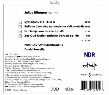 Röntgen Julius (1855-1932) - Symphony No 18 (NDR Radiophilharmonie - David Porcelijn (Dir))