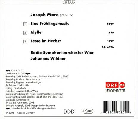 Marx Joseph (1882-1964) - Symphonic Works (RSO Wien - Johannes Wildner (Dir))