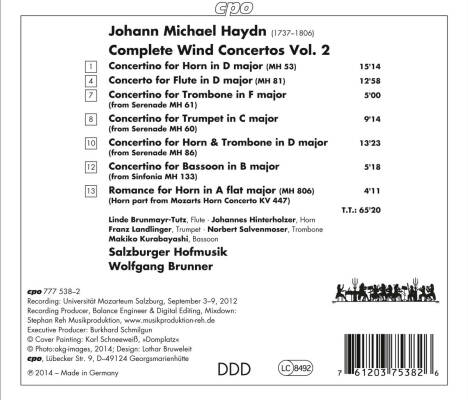 Haydn Michael (1737-1806) - Complete Wind Concertos Vol. 2 (Salzburger Hofmusik - Wolfgang Brunner (Dir))