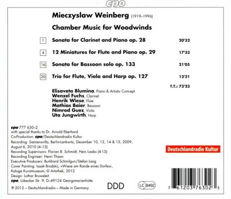 Weinberg Mieczyslaw (1919-1996) - Chamber Music For Woodwinds (Elisaveta Blumina (Piano) - Henrik Wiese (Flöte))