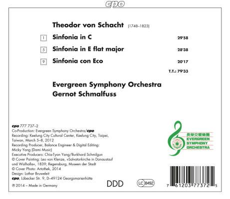 Schacht Theodor Von (1748-1823) - Sinfonias (Evergreen SO - Gernot Schmalfuss (Dir))
