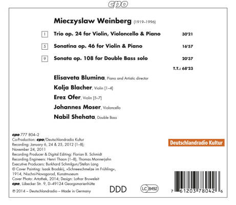 Weinberg Mieczyslaw (1919-1996) - Trio Op.24 (Elisaveta Blumina (Piano) - Kolja Blacher (Violine)