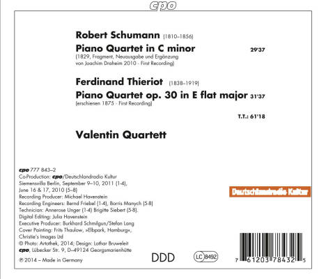 Schumann - Thieriot - Piano Quartets (Valentin Klavierquartett)