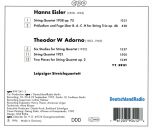 Adorno - Eisler - String Quartets (Leipziger Streichquartett)