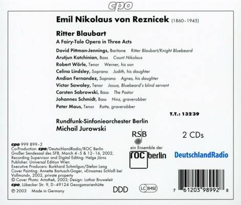 Reznicek Emil Nikolaus Von (1860-1945) - Ritter Blaubart (Arutjun Kotchinian (Bass) - Robert Wörle (Tenor))