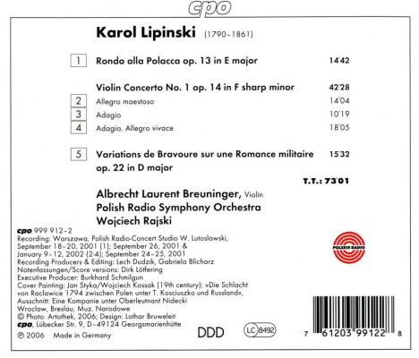 Lipinski Karol (1790-1861) - Violin Concerto No 1 (Albrecht Breuninger (Violine))