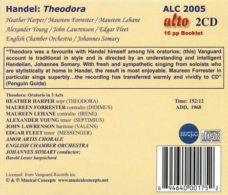 Händel Georg Friedrich - Theodora (Amor Artis Chorale / ECO)