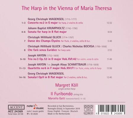 Wagenseil - Gluck - Haydn - Krumpholtz - Bochsa - Harp In Vienna Of Maria Theresa, The (Margret Köll (Harfe) - Il Furibondo)