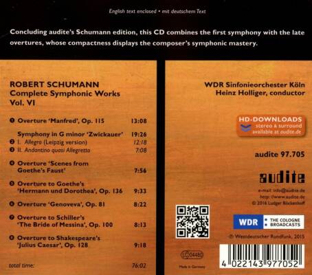 Schumann Robert (1810-1856) - Complete Symphonic Works, Vol.vi (WDR Sinfonieorchester Köln)