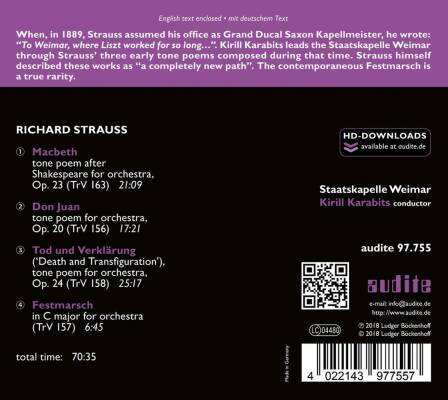 Strauss Richard (1864-1949) - Macbeth - Don Juan - Tod Und Verklärung (Staatskapelle Weimar - Kirill Karabits (Dir))