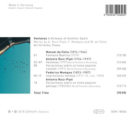 Falla - Ruiz-Pipó - Mompou - Ventanas (Ali Hirèche (Piano))