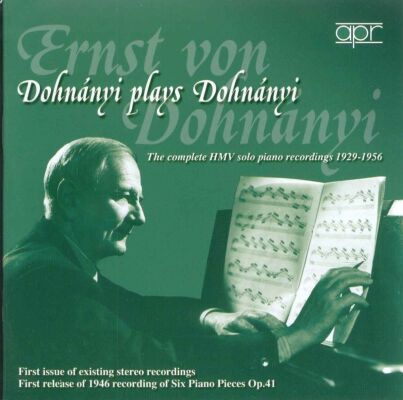 DOHNANYI Ernst von - Complete Hmv Solo Piano Recordings 1929-56, The (Dohnanyi Ernö)