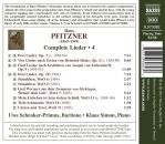 Pfitzner Hans - Complete Lieder: 4 (Uwe Schenker-Primus (Bariton))