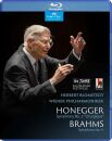 Honegger - Brahms - Symphony No.3 Liturgique: Symphony No.4 (Wiener Philharmoniker / Blomstedt Herbert / Blu-ray)