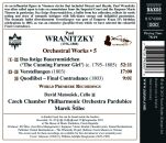 Wranitzky Paul - Orchestral Works: Vol.5 (Czech Chamber Philharmonic Orchestra Pardubice / Das listige Bauernmädchen - Vorstellungen - Quodlibet)