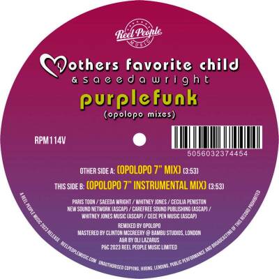 Mothers Favorite Child & Wright Saeeda - Purple Funk (Opoloppo Remixes)