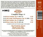 Brahms J. - Complete Songs: Vol.4 (Wunderlin Alina / Eisenlohr Ulrich)