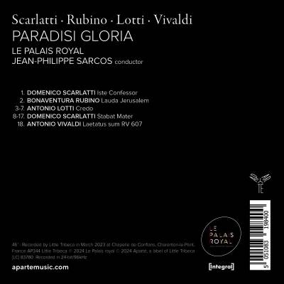 Scarlatti / Rubino / Lotti / Vivaldi - Paradisi Gloria (Orchestre du Palais Royal / Sarcos Jean Philippe)