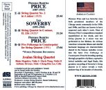 Price F.B. / Sowerby - Music For String Quartet (Avalon String Quartet)