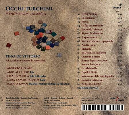 Traditionell - Occhi Turchini: Songs From Calabria (Pino de Vittorio / Franco Pavan / Laboratorío 600)
